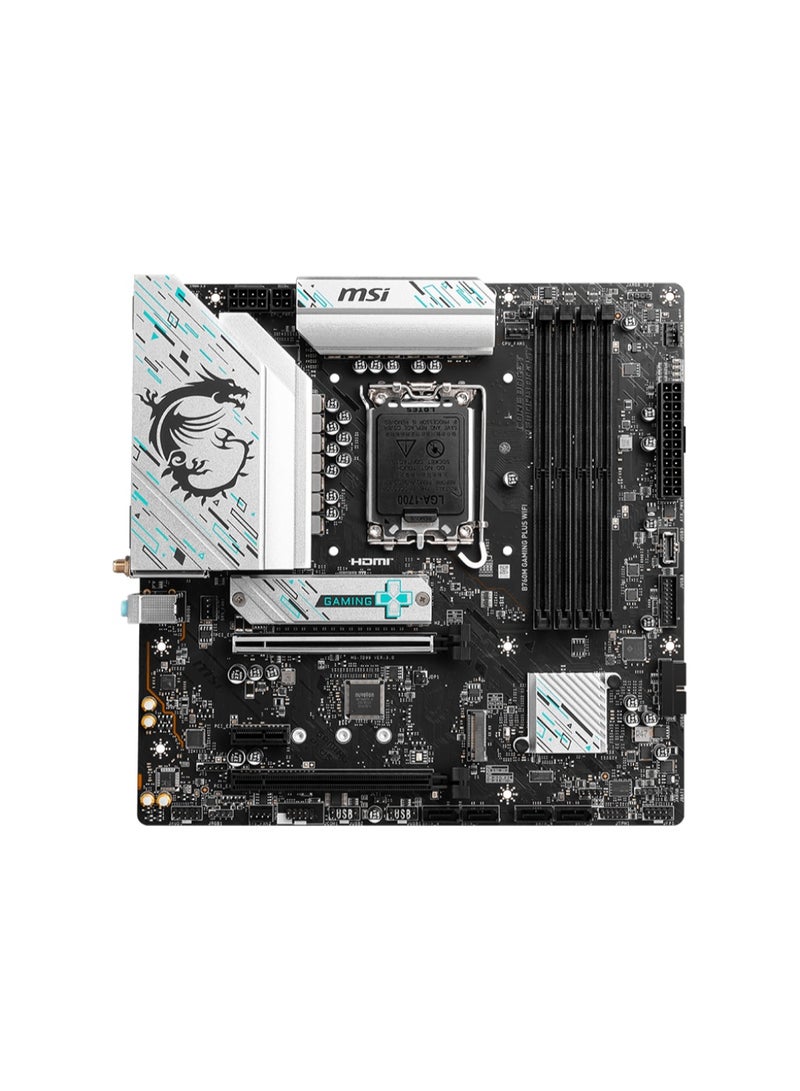 MSI B760M GAMING PLUS WiFi Motherboard, Intel B760, LGA 1700, DDR5 6800MHz+, mATX, PCIe 4.0, Wi-Fi 6E, Bluetooth 5.3, 2.5G LAN, 2× M.2 Gen4, HDMI 2.1, DP 1.4, 12+1 VRM | 911-7D99-060 - Image 2